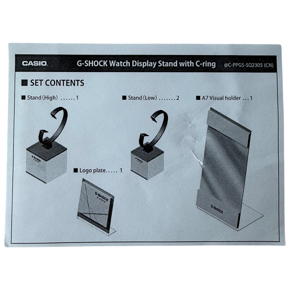 Set 3 supports présentoirs montres Casio G-Shock C-PPGS-SQ2305 Blanc