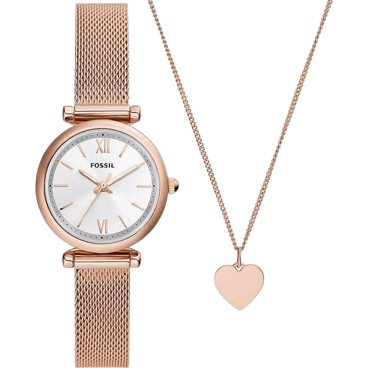 Montre Fossil Carlie ES5314SET Femme Or Rose avec collier