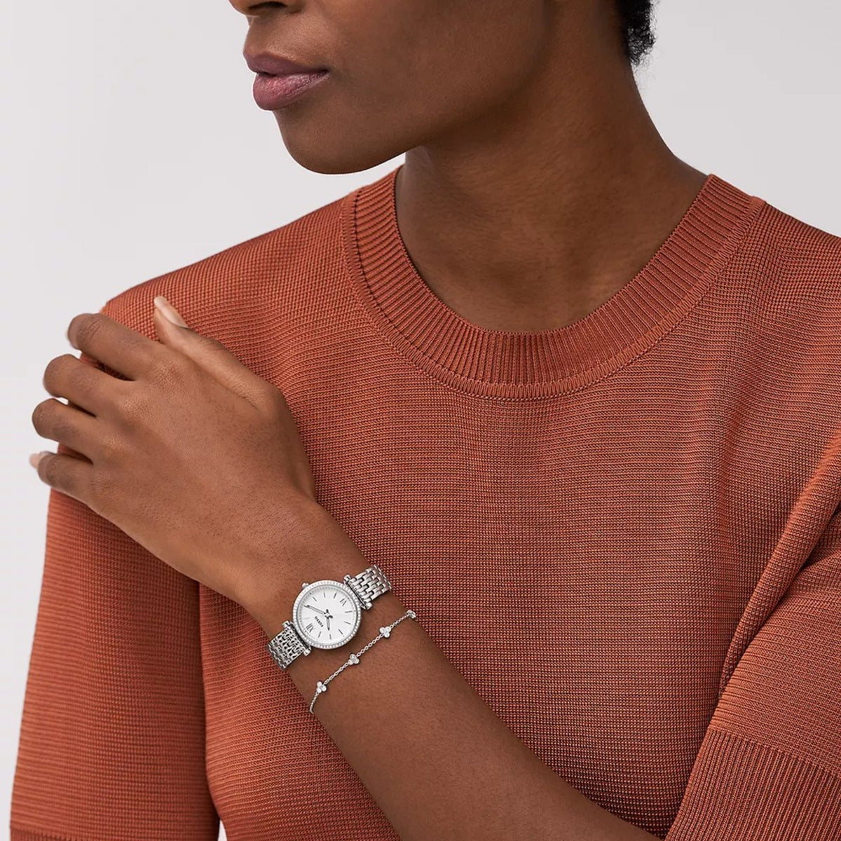 Montre Fossil Carlie ES5315SET Femme Argenté avec bracelet