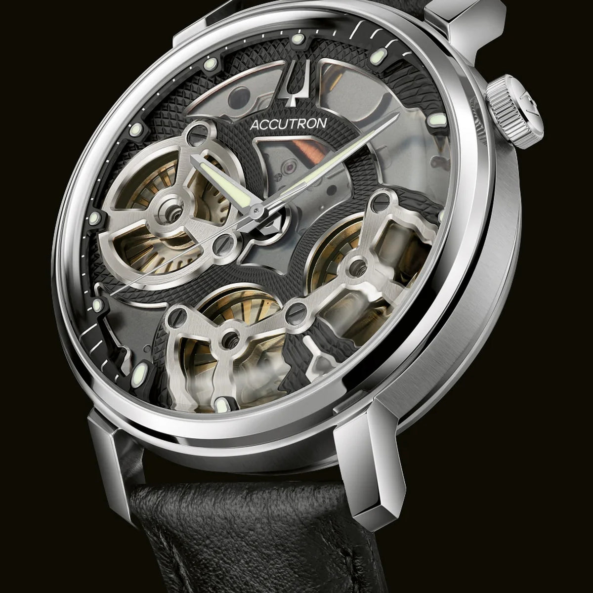 Reloj Bulova 26A210A Electrostatic 44mm Cuero Gris Hombre