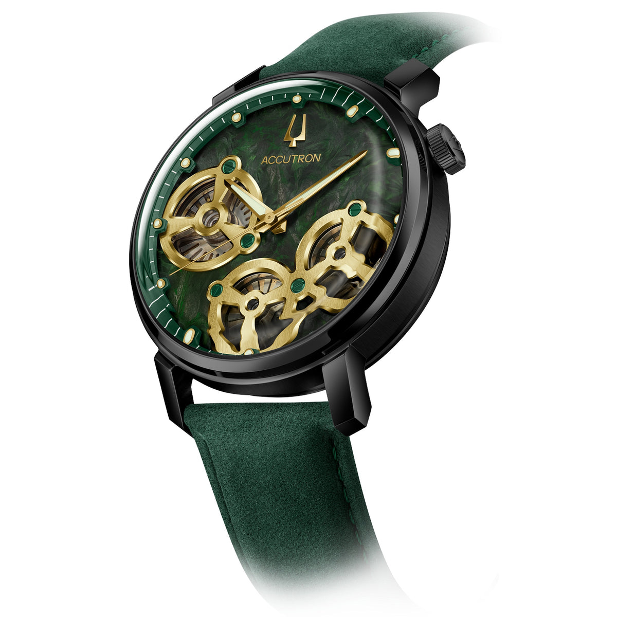 Reloj Bulova 28A210 Electrostatic 43.5mm Cuero Verde Hombre