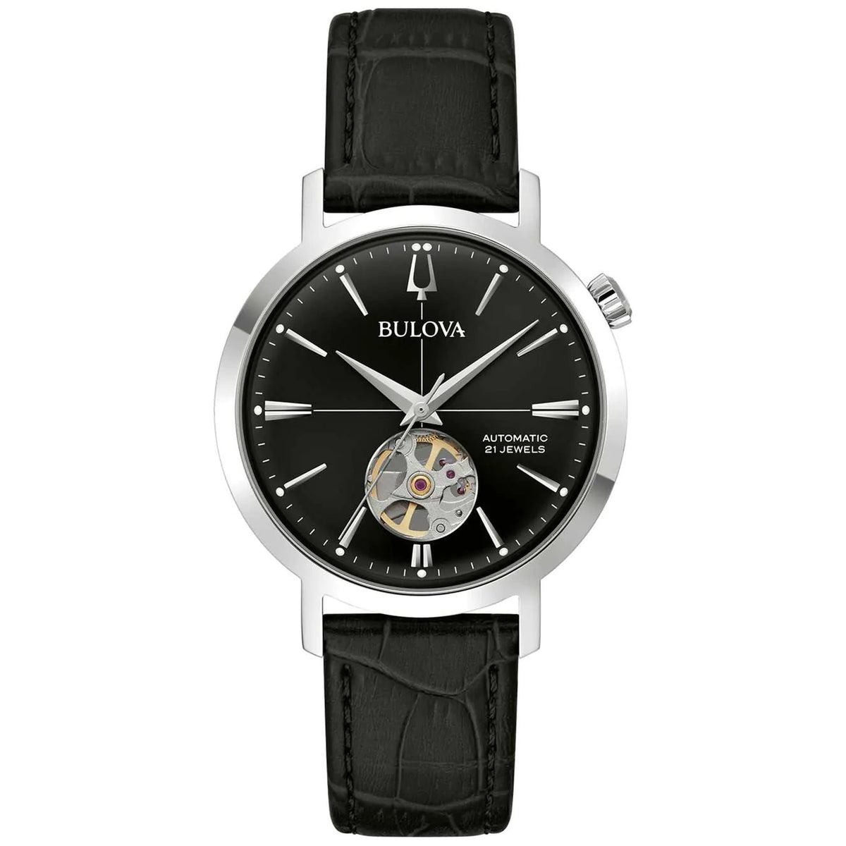 Bulova 96A317 Classic Automatikuhr 38 mm schwarzes Leder Herren