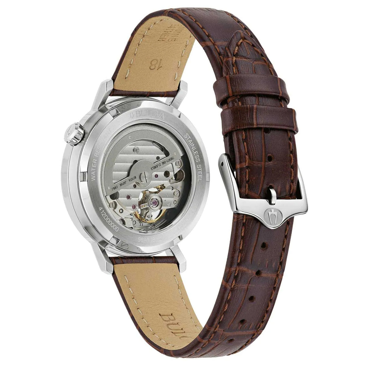 Montre Bulova 96A318 Classic Automatique 38mm Cuir Blanc Homme