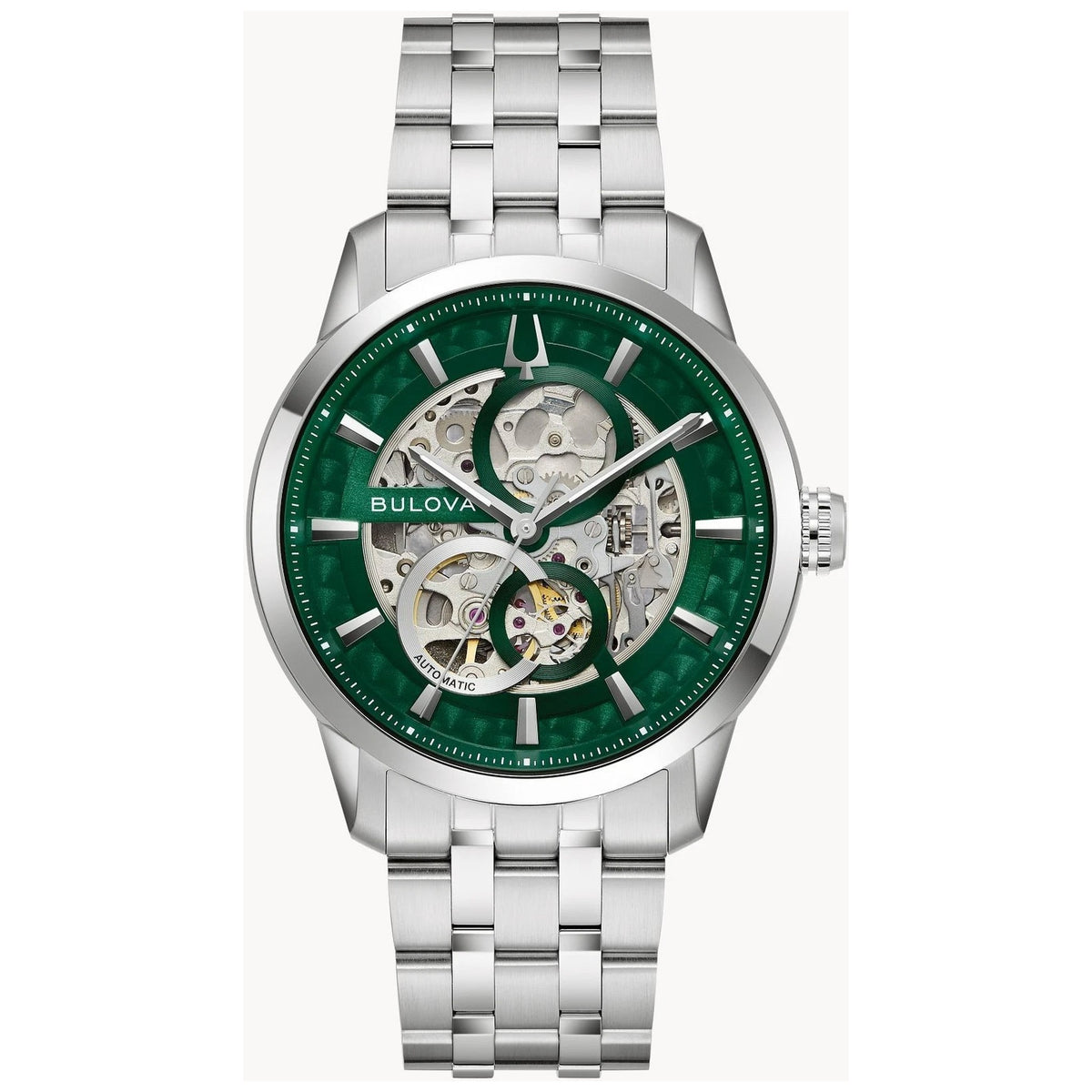 Montre Bulova 96A329 Sutton Automatique 40mm Vert Homme