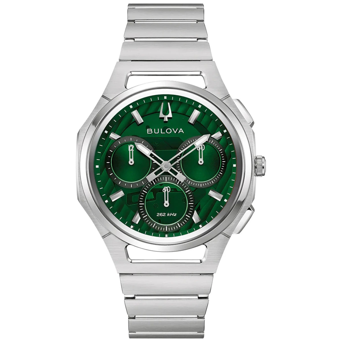 Bulova 96A338 Curv Chronograph 41mm Herrenuhr Grün