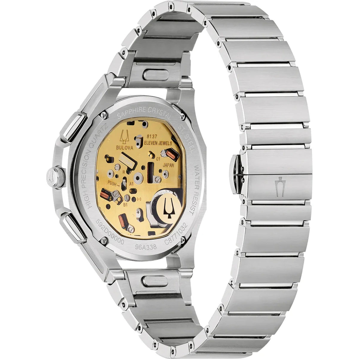 Bulova 96A338 Curv Chronograph 41mm Herrenuhr Grün