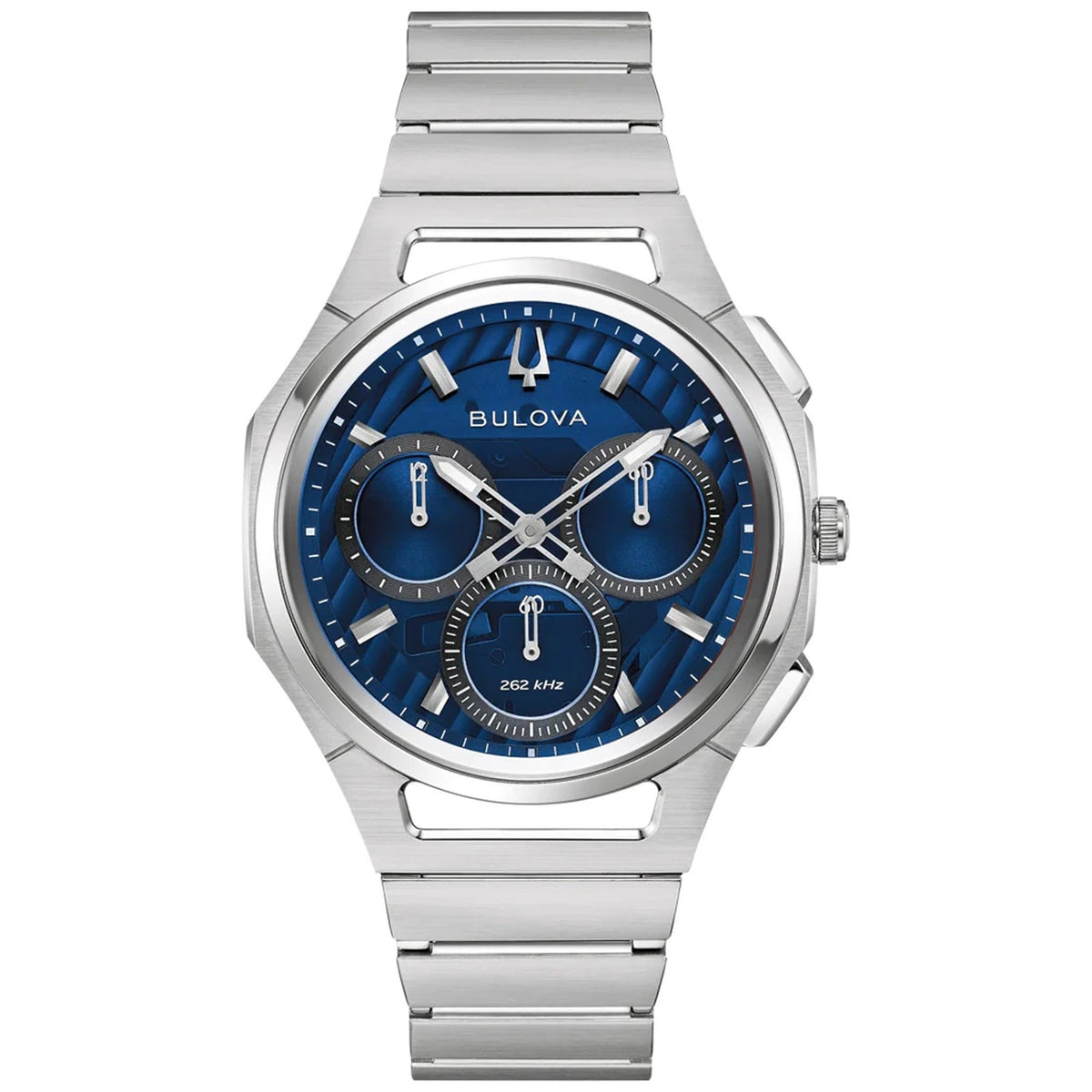 Horloge Bulova 96A339 Curv Chronograaf 41mm Blauw Heren