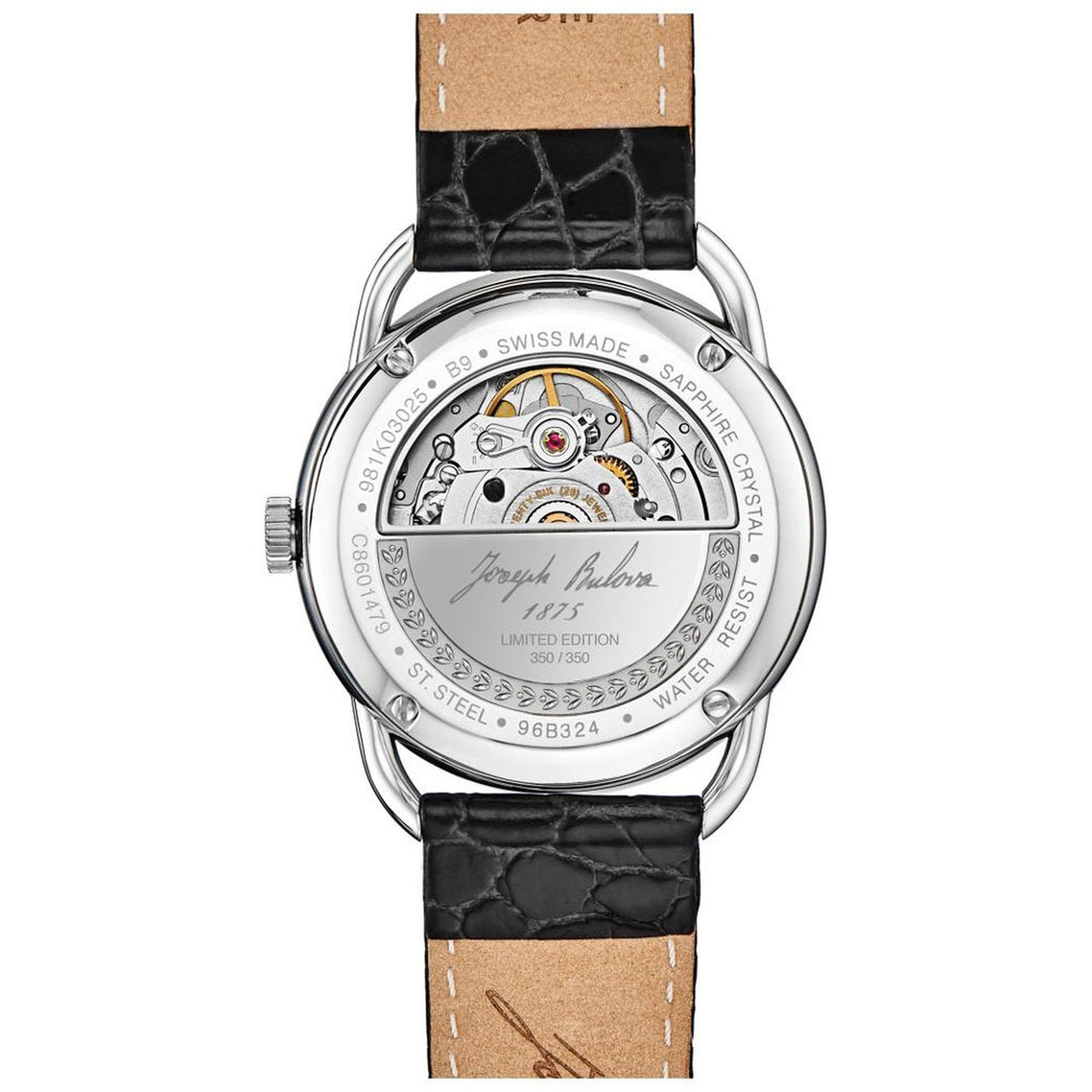 Bulova 96B324 Joseph horloge, limited edition van 350 exemplaren, automatisch, 38 mm, bruin leer, herenhorloge