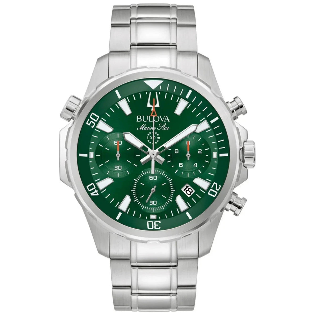 Bulova 96B396 Marine Star Chronograph 43mm Green Men's Watch
