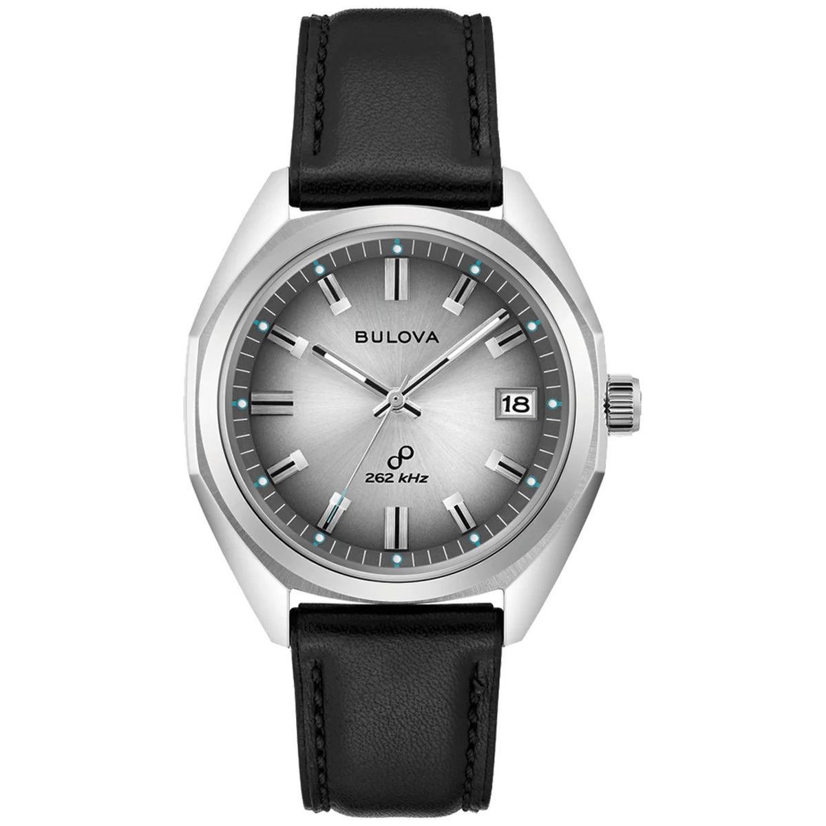 Bulova 96B414 Jet Star 40mm Herrenuhr Leder Silberfarben