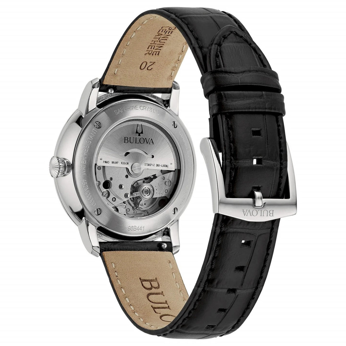 Montre Bulova 96B441 Hudson Automatique 39mm Cuir Noir Homme
