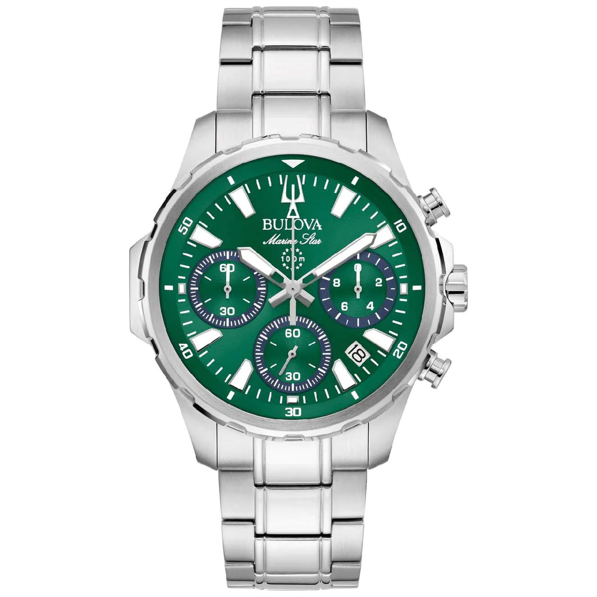 Bulova 96B465 Marine Star Series B Chronograph 43mm Herrenuhr Grün