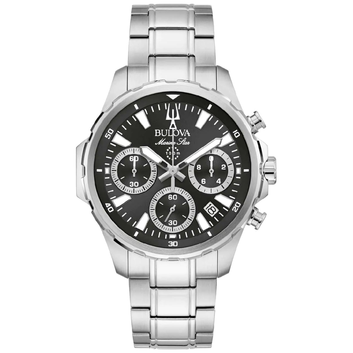 Bulova 96B467 Marine Star Series B Chronograph 43mm Black Men's Watch
