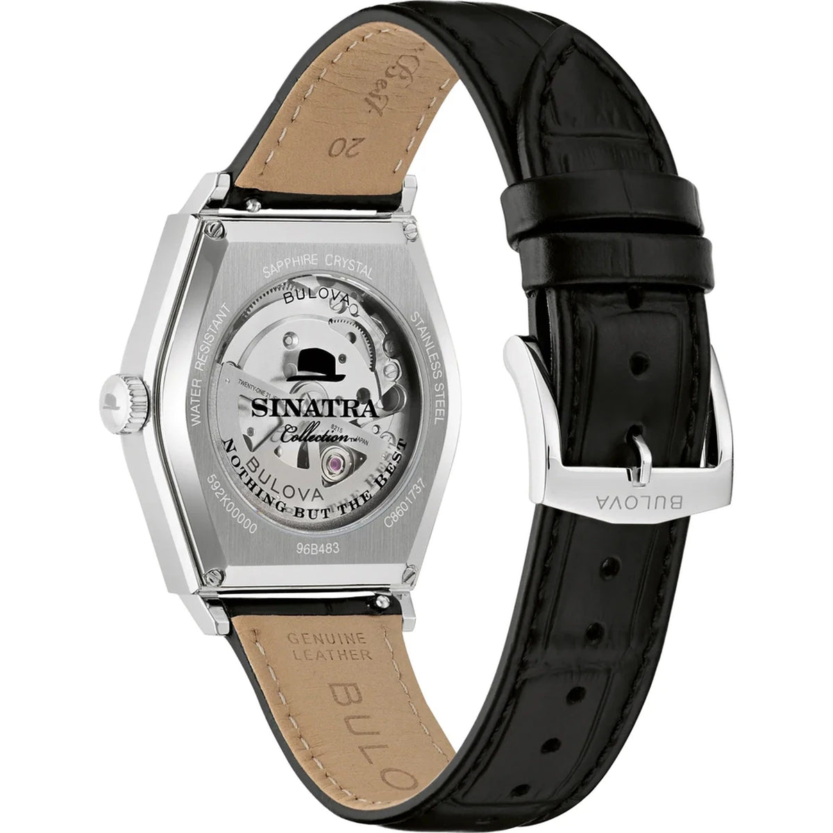 Bulova 96B483 Frank Sinatra Automatik 37mm Herrenuhr beiges Leder