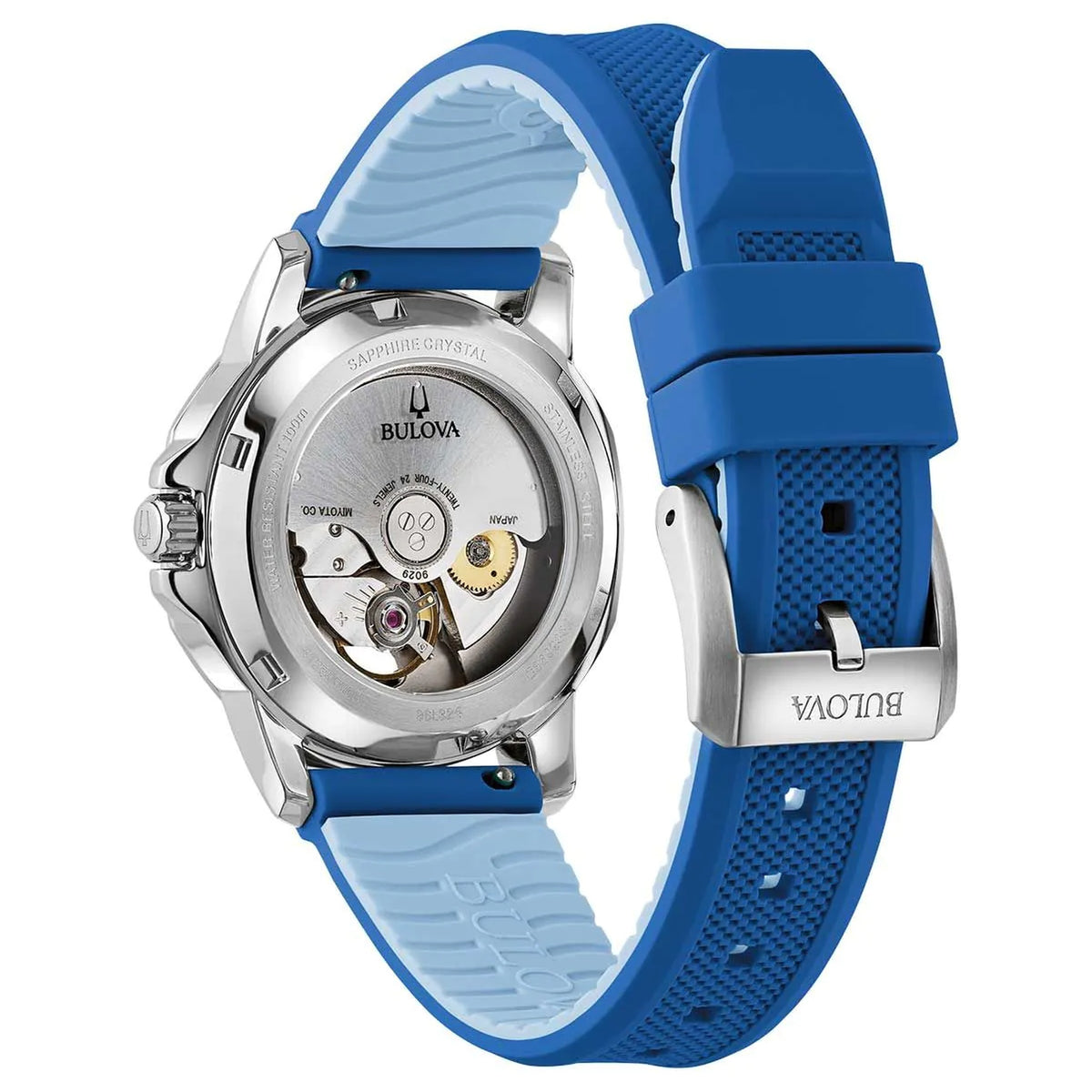 Bulova 96L324 Marine Star Series A Automatic 35mm Mother-of-Pearl Silicone Women's Watch