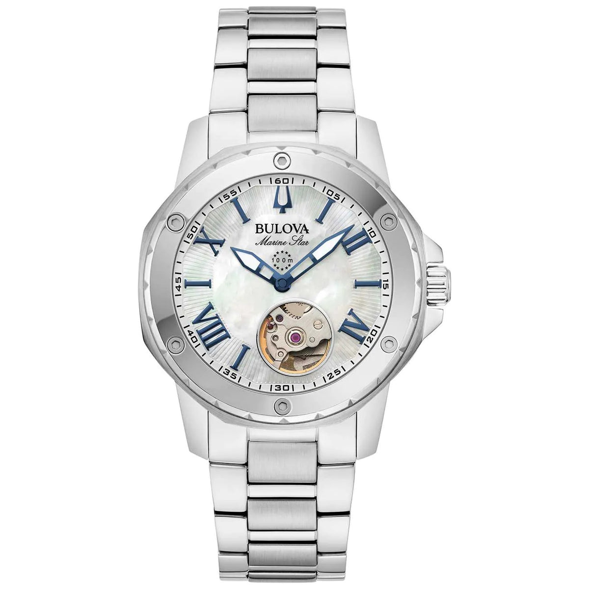 Bulova 96L326 Marine Star Series A Automatic Mother-of-Pearl 35mm Women's Watch