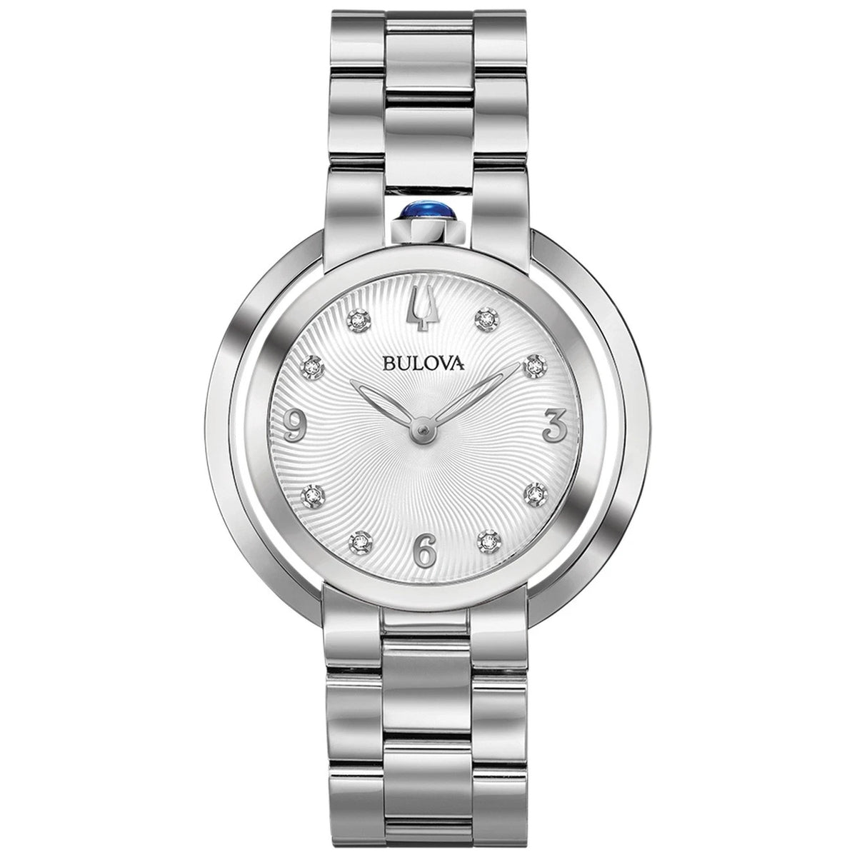 Bulova 96P184 Rubaiyat Diamant Damenuhr Silberfarben