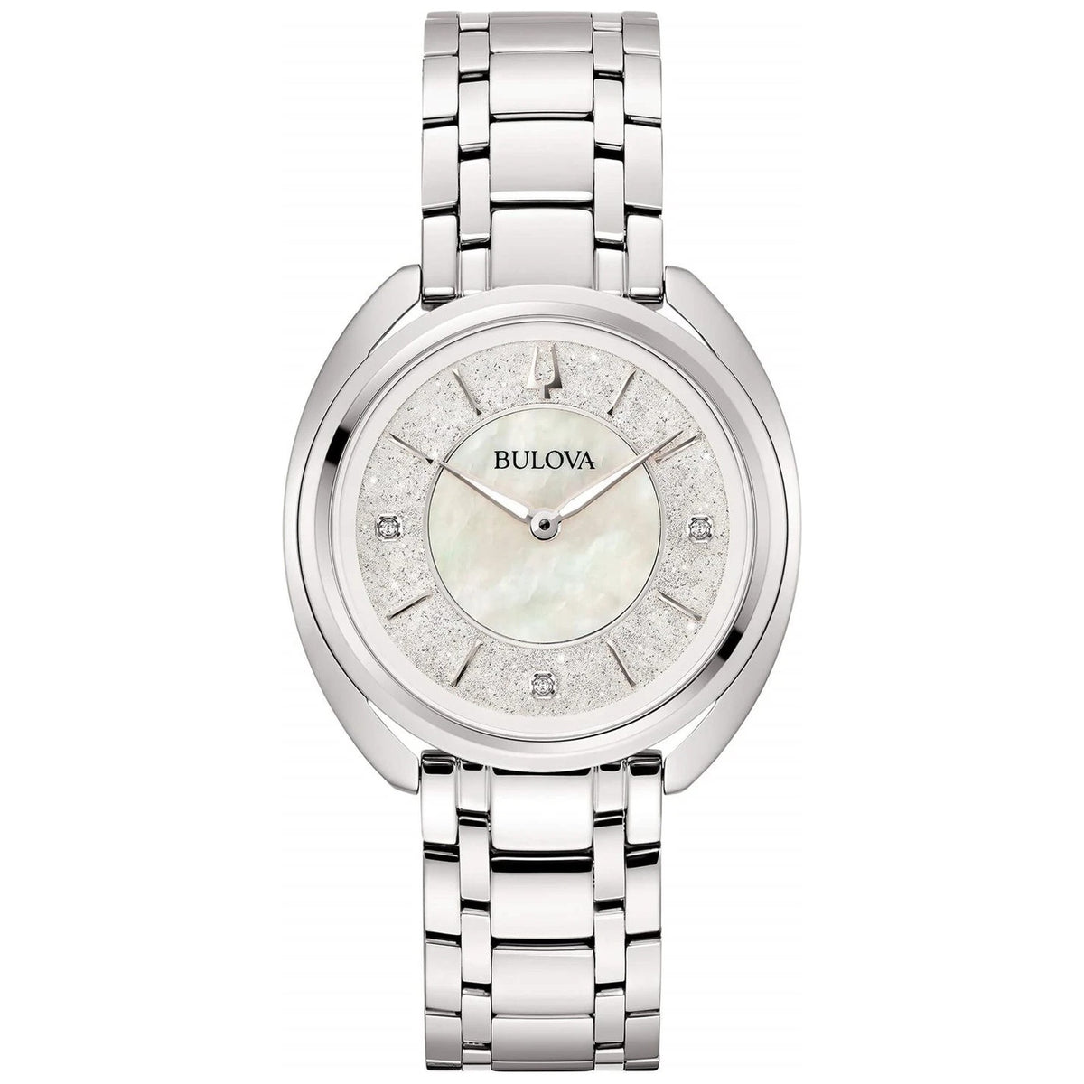 Bulova 96P240 Duality Diamantenuhr 34mm Damen Weiß