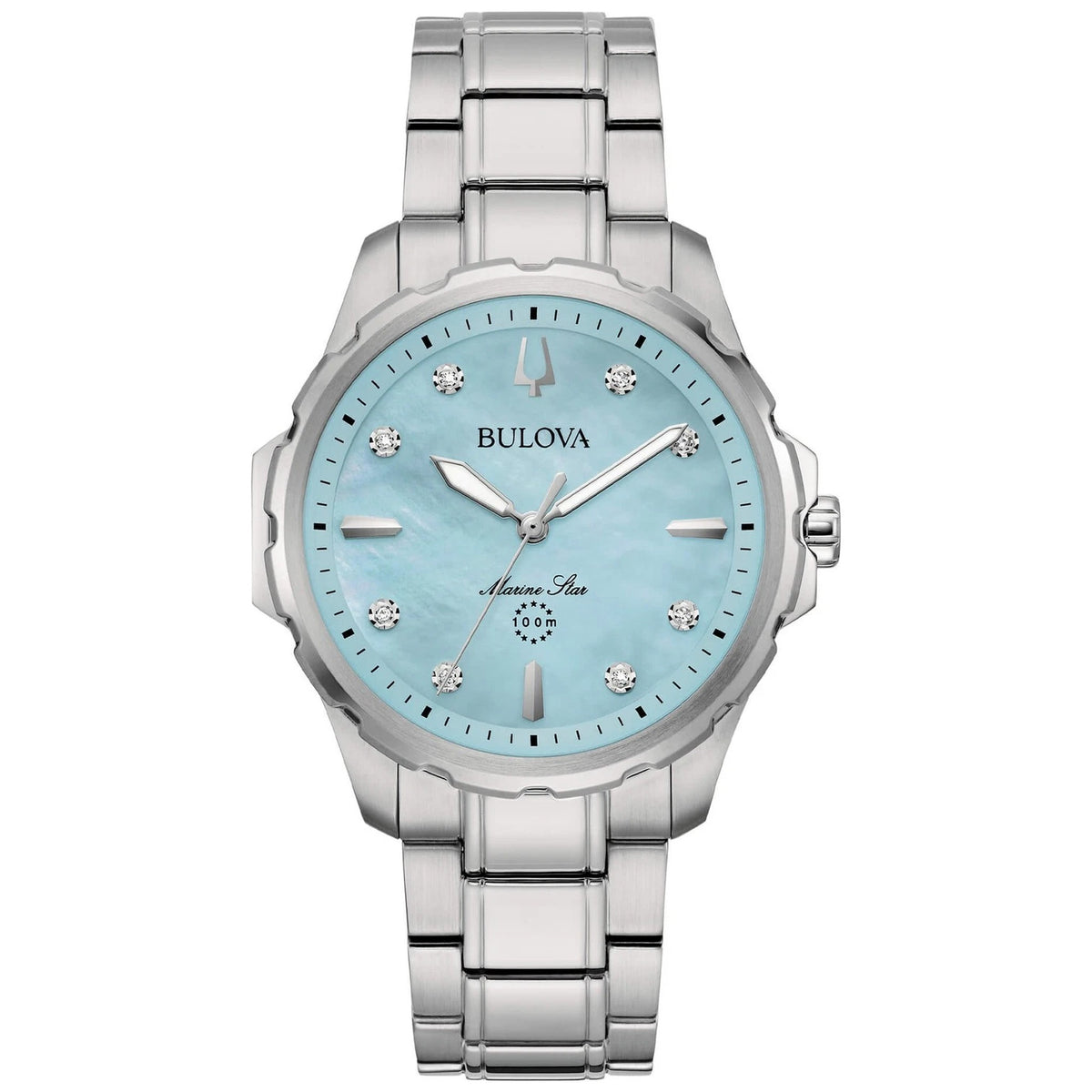 Bulova 96P248 Marine Star Series B Damenuhr Diamanten 36mm Perlmutt