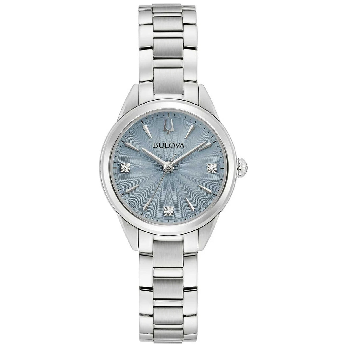 Bulova 96P255 Sutton Damenuhr Diamanten 28mm Blau