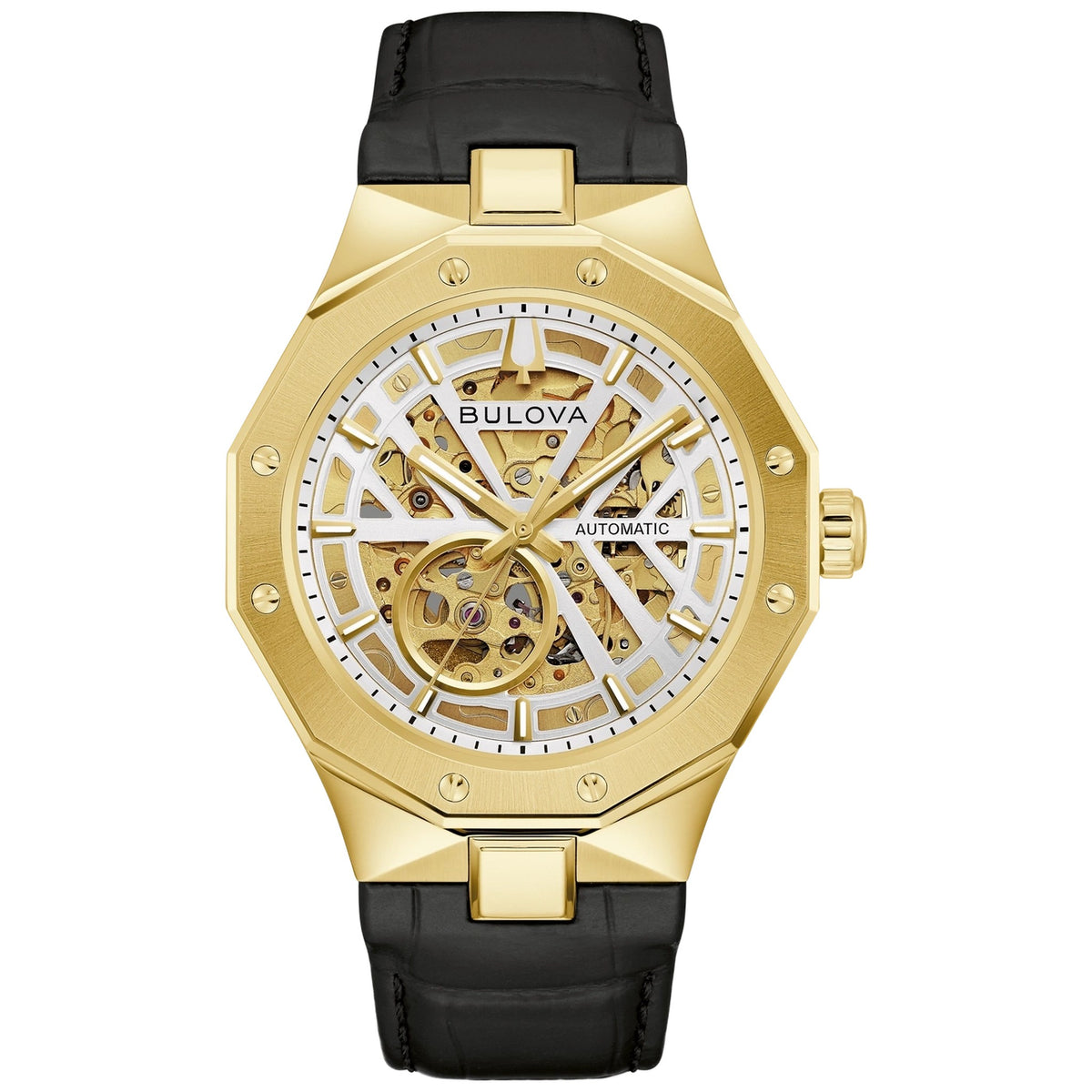 Montre Bulova 97A206 Prestige Automatique 42mm Cuir Argenté Homme