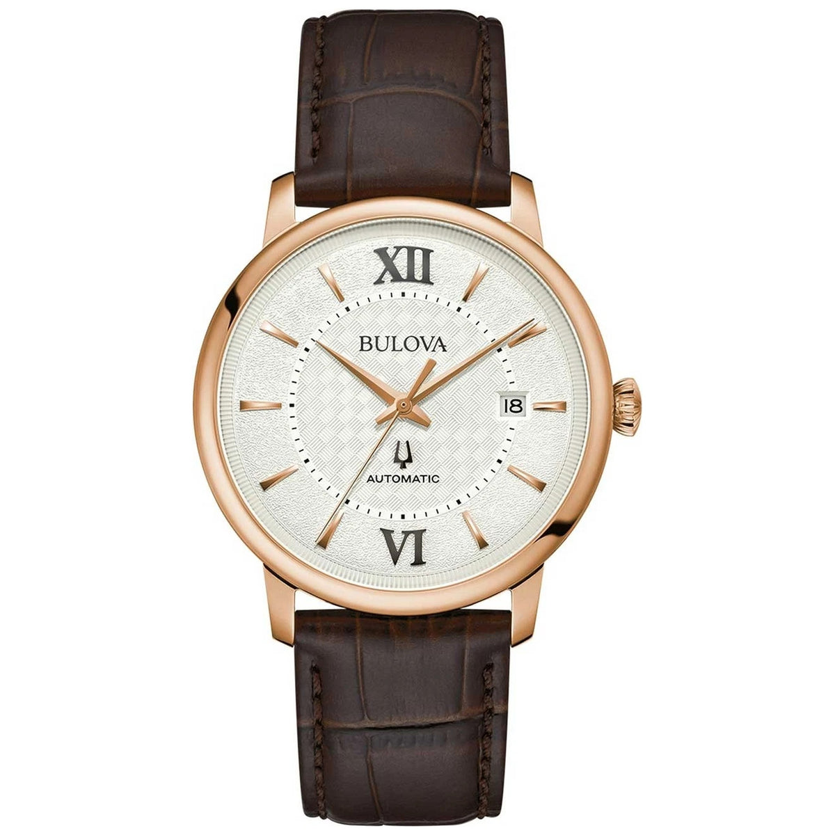 Bulova 97B225 Hudson Automatic 39mm Silver Men's Leather Watch