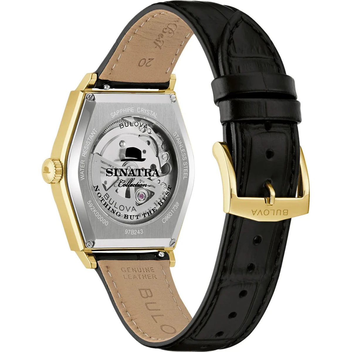 Montre Bulova 97B243 Frank Sinatra Automatique 37mm Cuir Blanc Homme