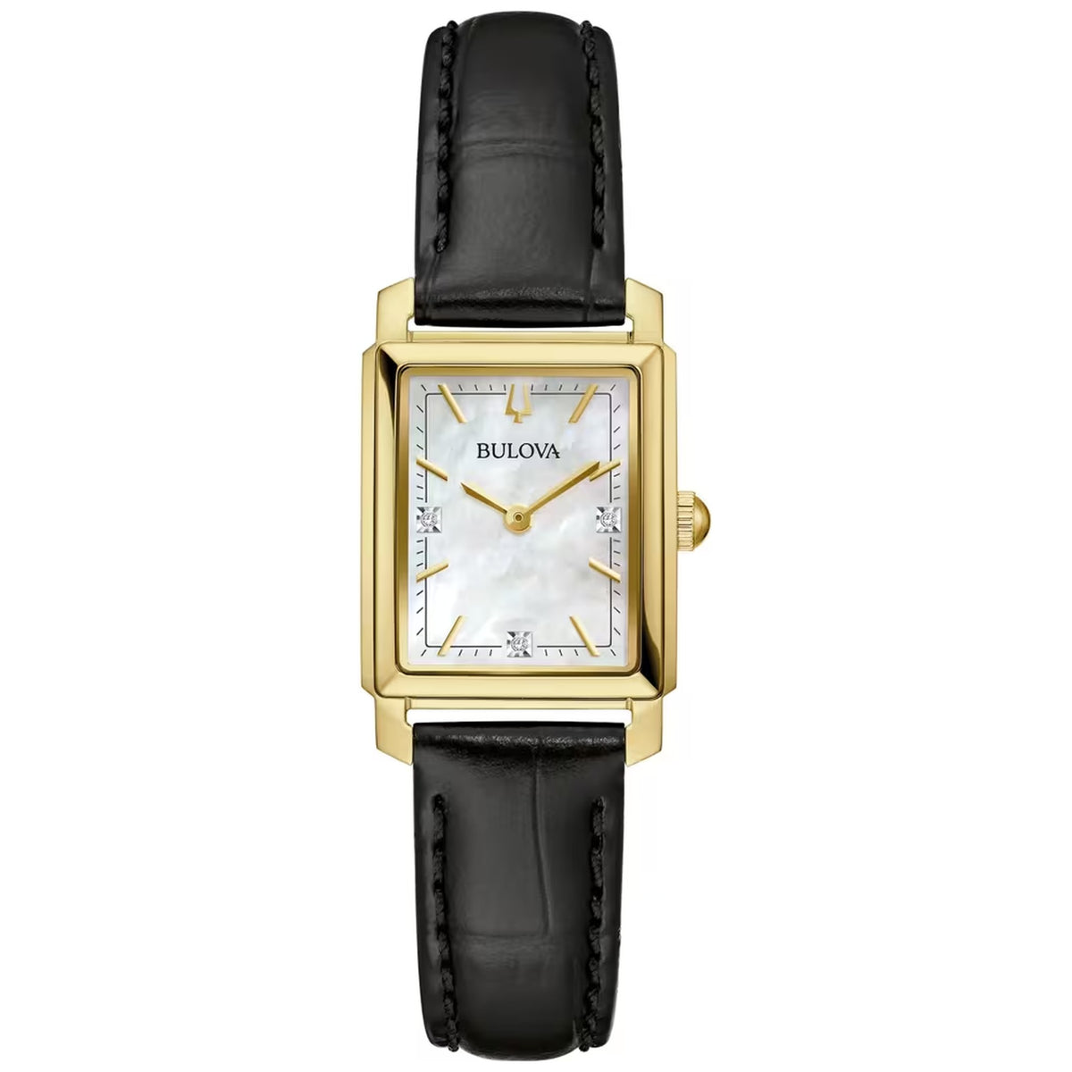 Bulova 97P166 Sutton Diamant-Uhr 21x32,5 mm Leder Perlmutt Damen