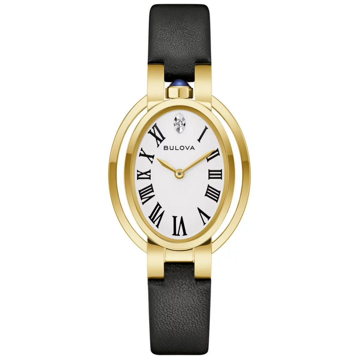Bulova 97P180 Diamonds 28.8mm Silver Leather Women's Watch