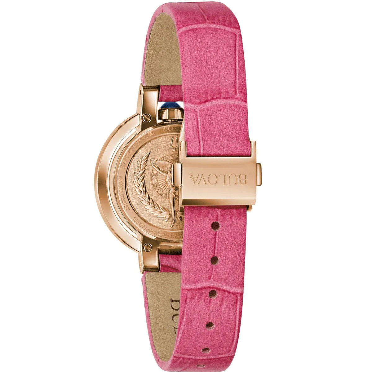 Bulova 97R103 Rubaiyat Diamonds 30.5mm Pink Leather Women's Watch