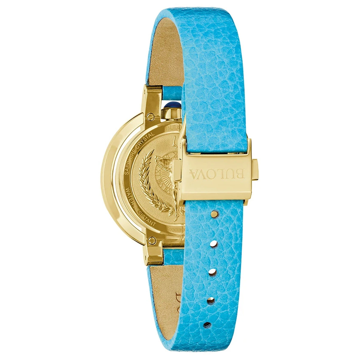Bulova 97R104 Rubaiyat Diamonds 30.5mm Blue Leather Women's Watch