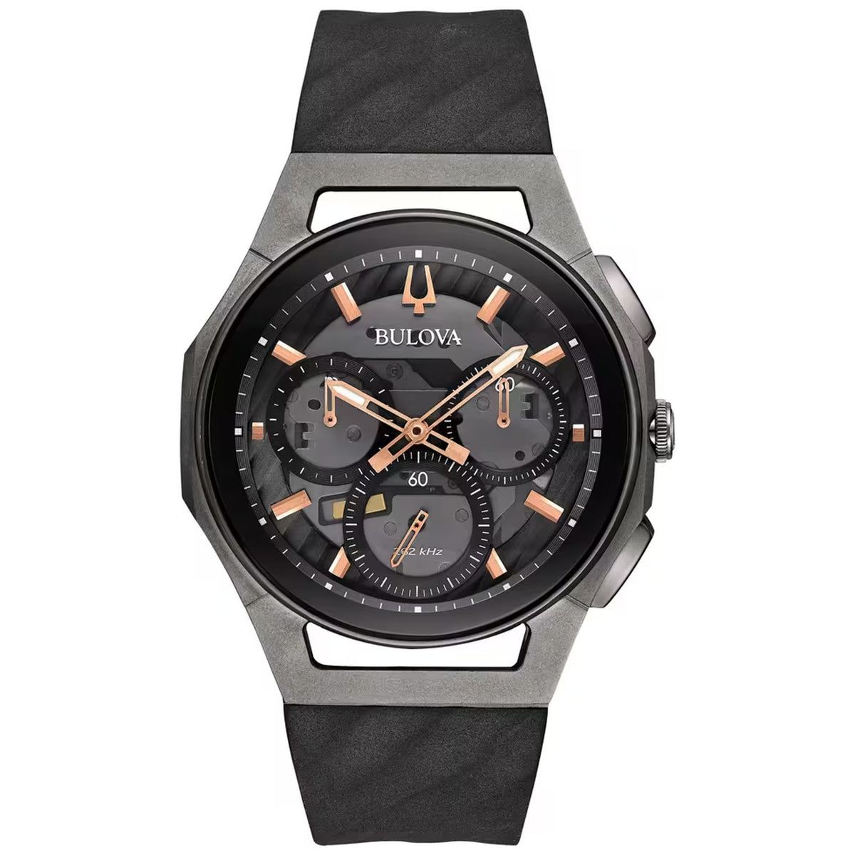Bulova 98A162 Chronograph 44mm Titan Kautschuk Schwarz Herrenuhr