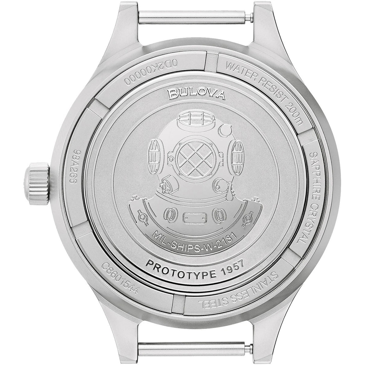 Horloge Bulova 98A266 Mil ship Automaat 41mm Nylon Zwart Heren