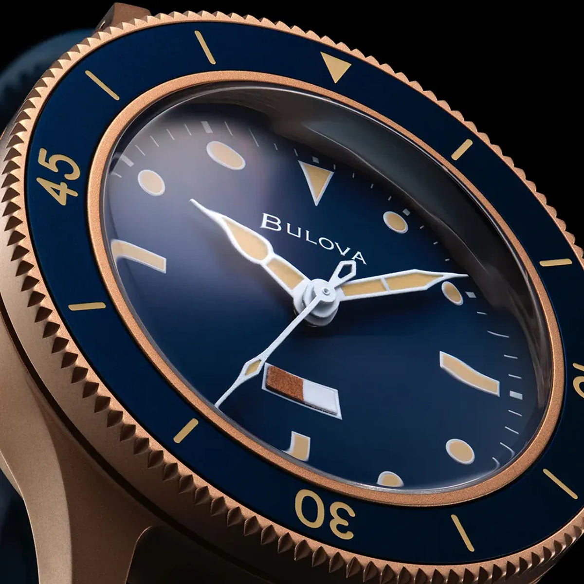 Bulova 98A325 Mil-Ship Automatikuhr 41 mm Bronze blaues Cordura-Polyester Herren