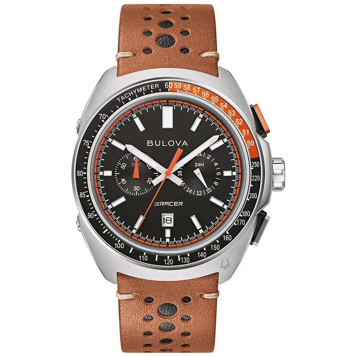 Bulova 98B427 Performance Chronograph 42mm Herrenuhr Schwarzes Leder