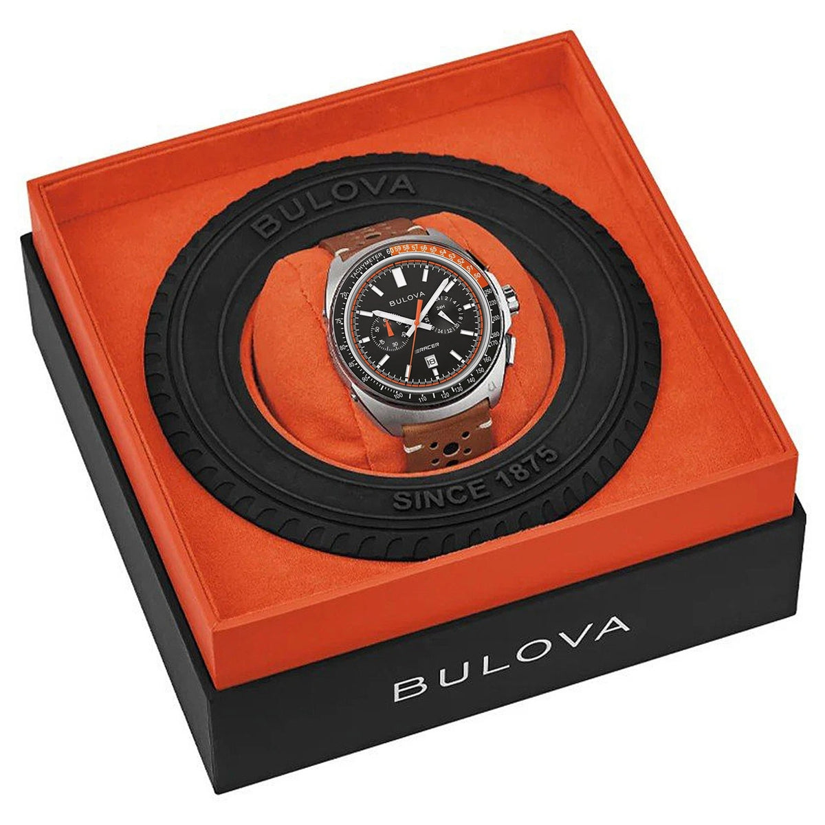 Bulova 98B427 Performance Chronograph 42mm Herrenuhr Schwarzes Leder