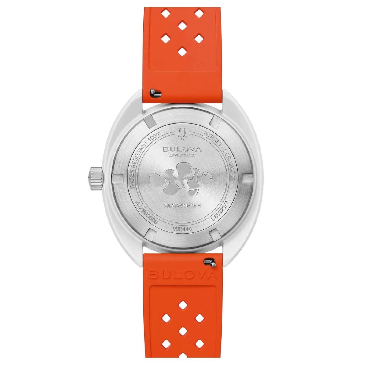 Montre Bulova 98B448 Snorkel 41mm Céramique hybride Caoutchouc Blanc Homme