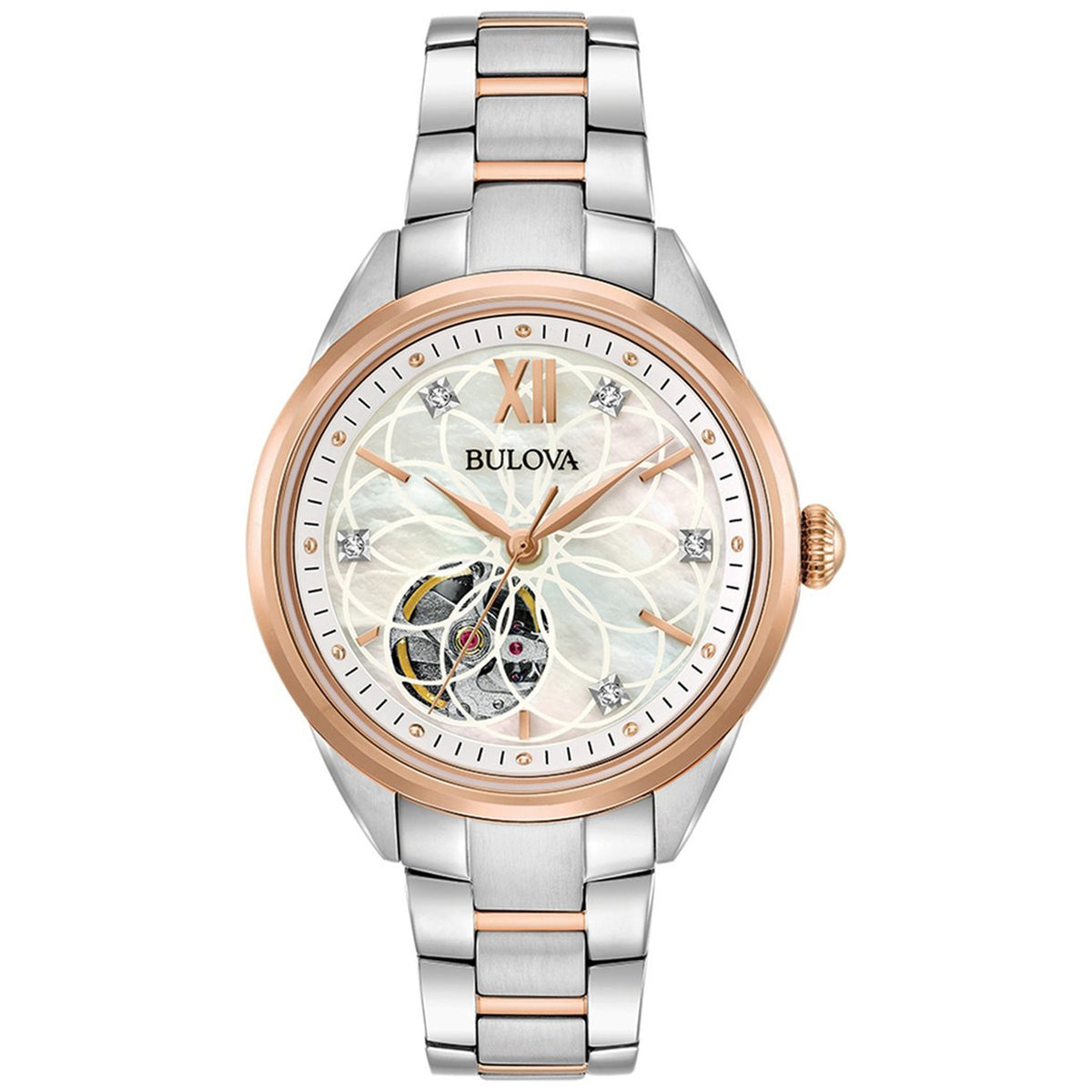Bulova 98P170 Sutton Diamond Automatic 34mm Mother-of-Pearl Women's Watch