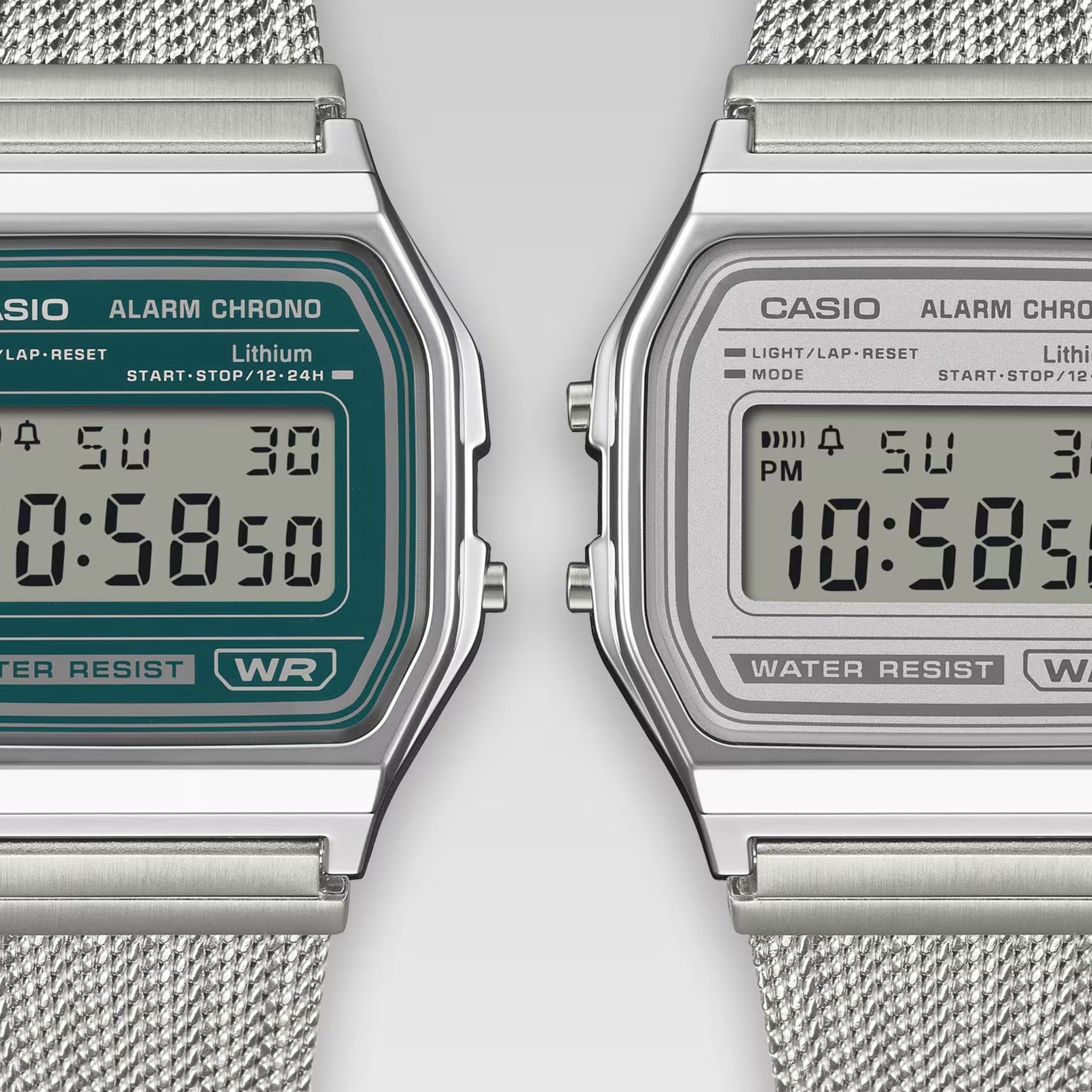 Unisex Casio Vintage Retro Watch A158WEM-7 Digital Silver