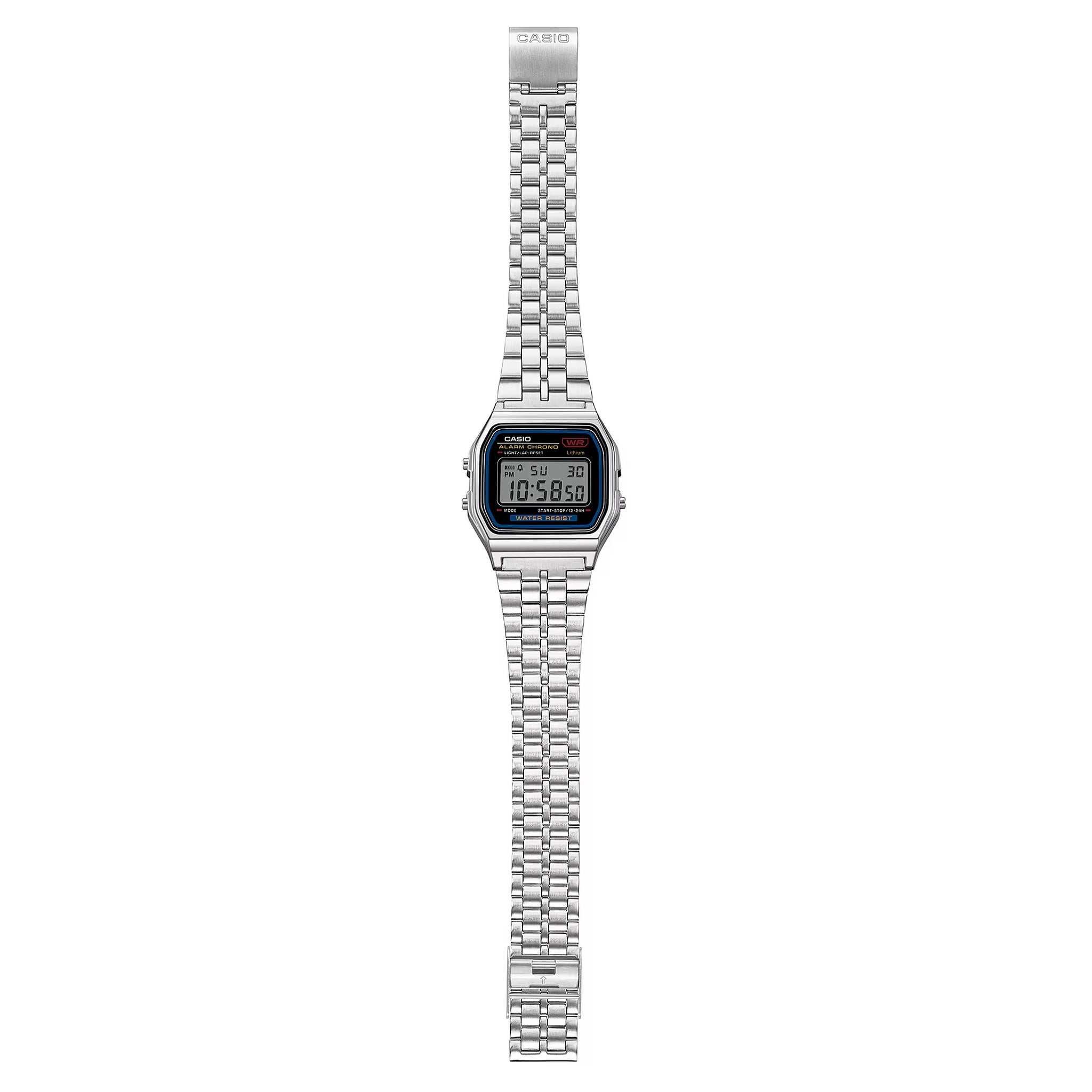 Montre Casio Mixte Vintage A159W-N1 Quartz Digitale Argent Noir