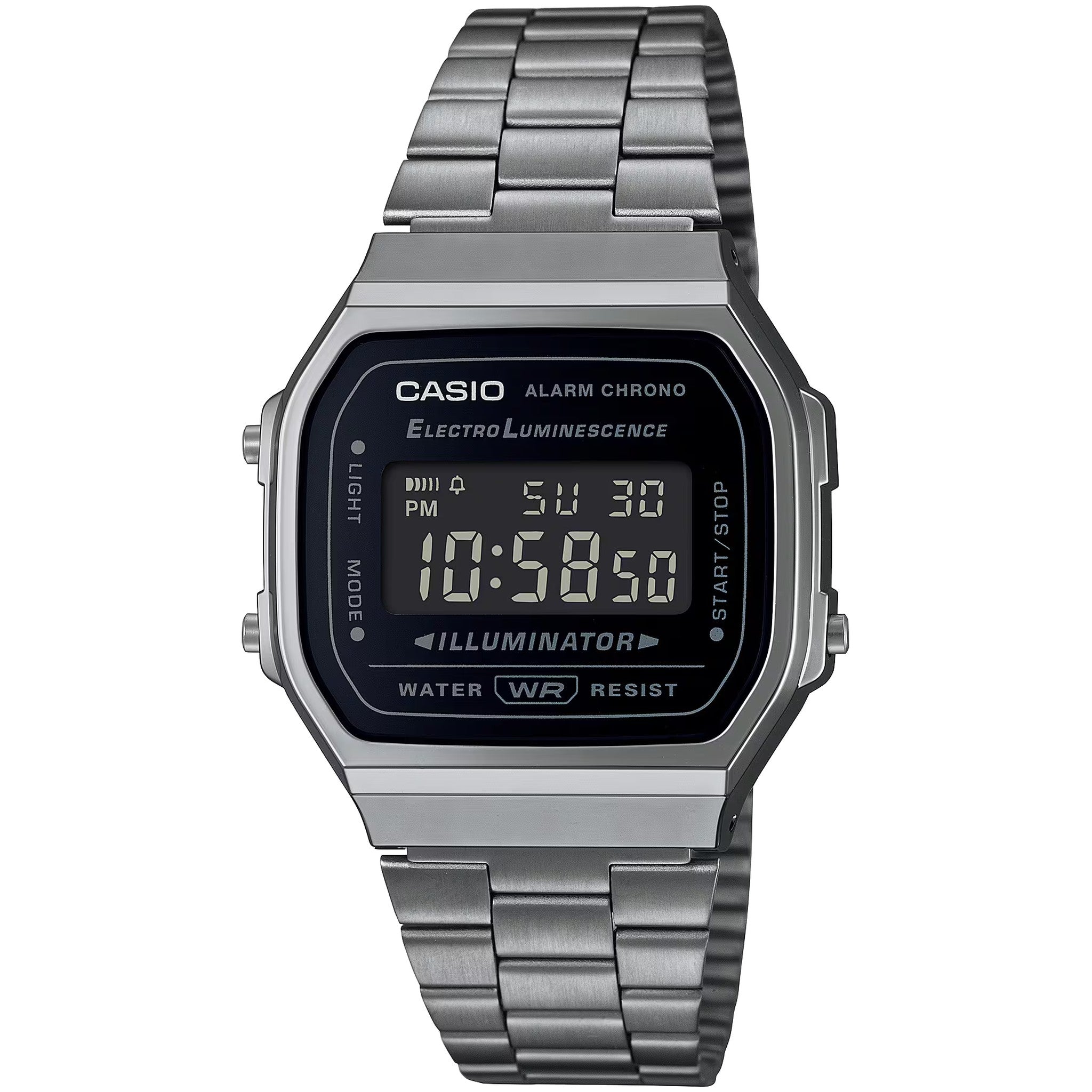 Montre Casio Mixte Vintage A168WGG-1B Quartz Digitale Argent Noir