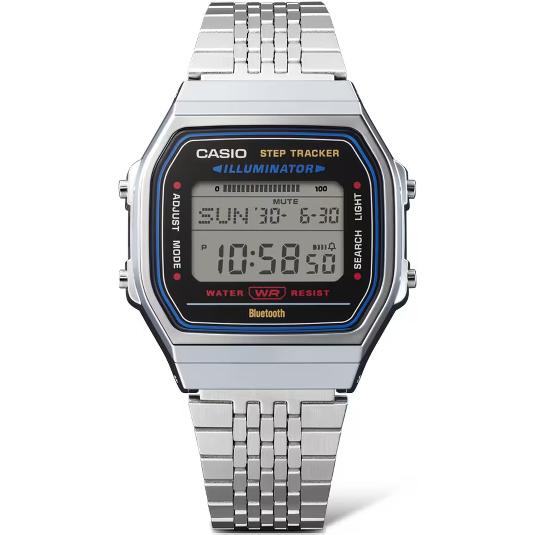 Montre Casio Mixte Vintage ABL-100WE-1A Quartz Digitale Argent Noir