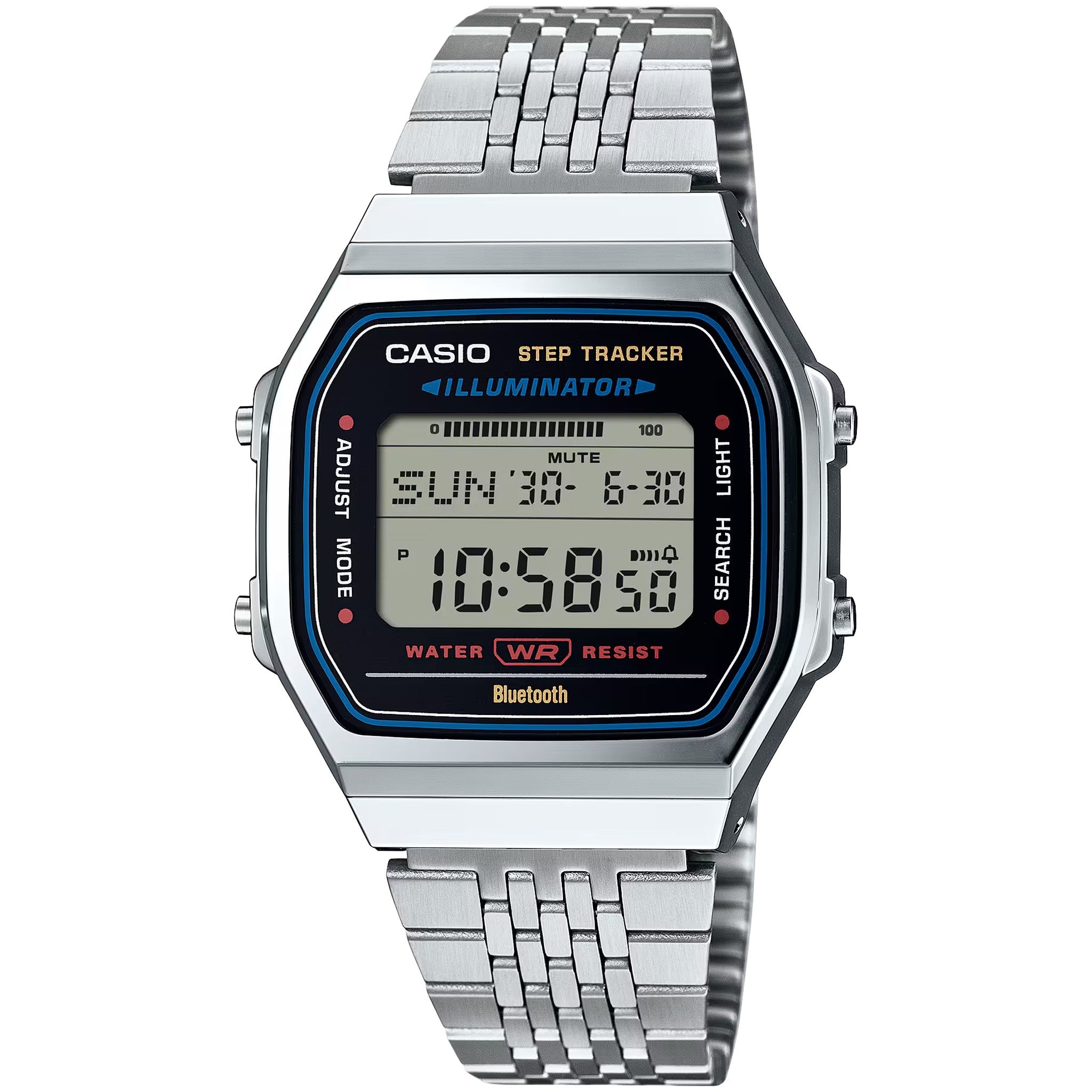 Montre Casio Mixte Vintage ABL-100WE-1A Quartz Digitale Argent Noir