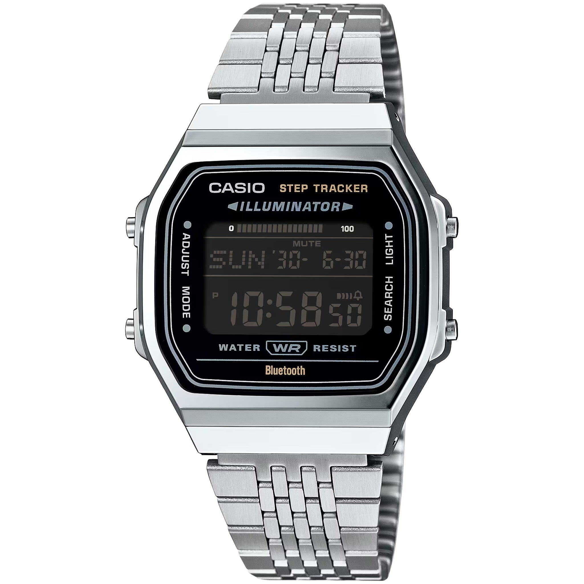 Montre Casio Mixte Vintage ABL-100WE-1B Quartz Digitale Argent Noir
