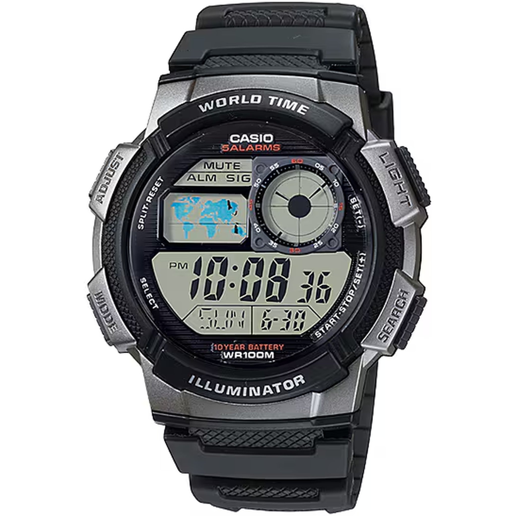 Montre Casio Homme AE-1000W-1B Quartz Digitale Argent Noir