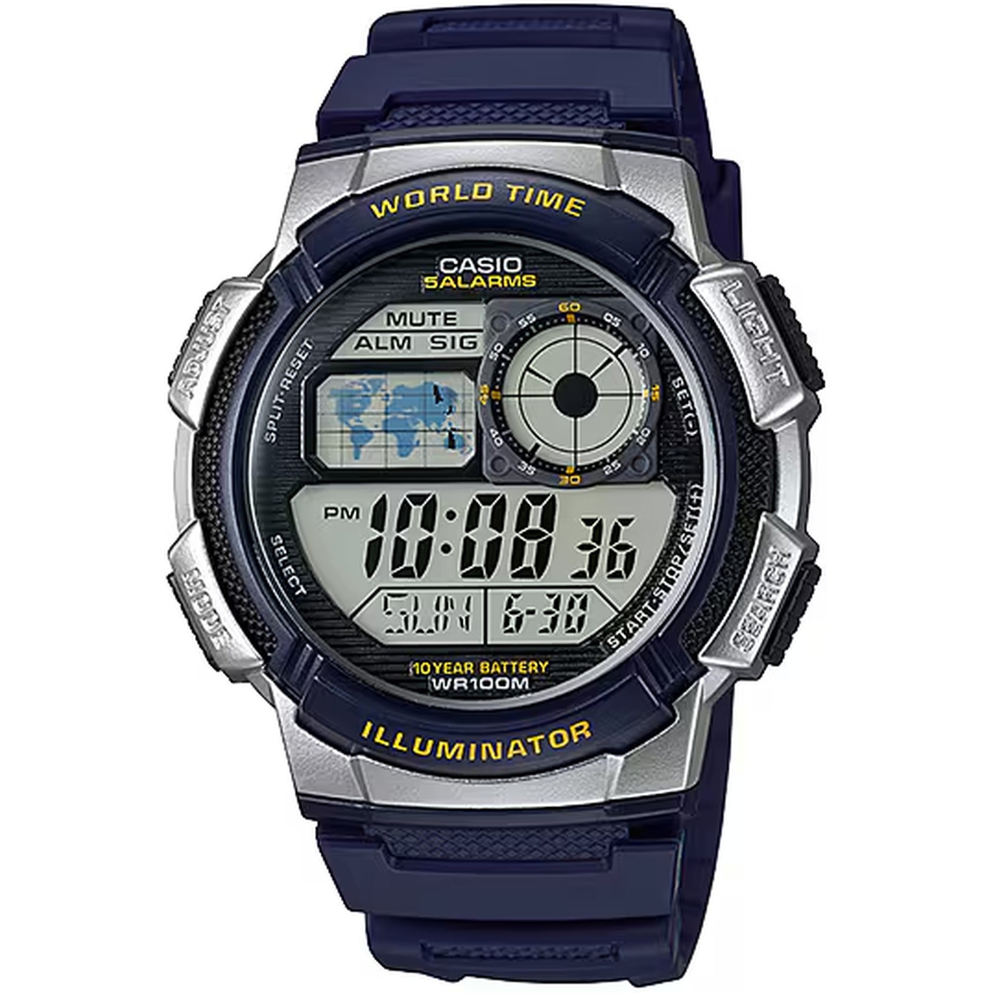 Montre Casio Homme AE-1000W-2A Quartz Digitale Argent Bleu