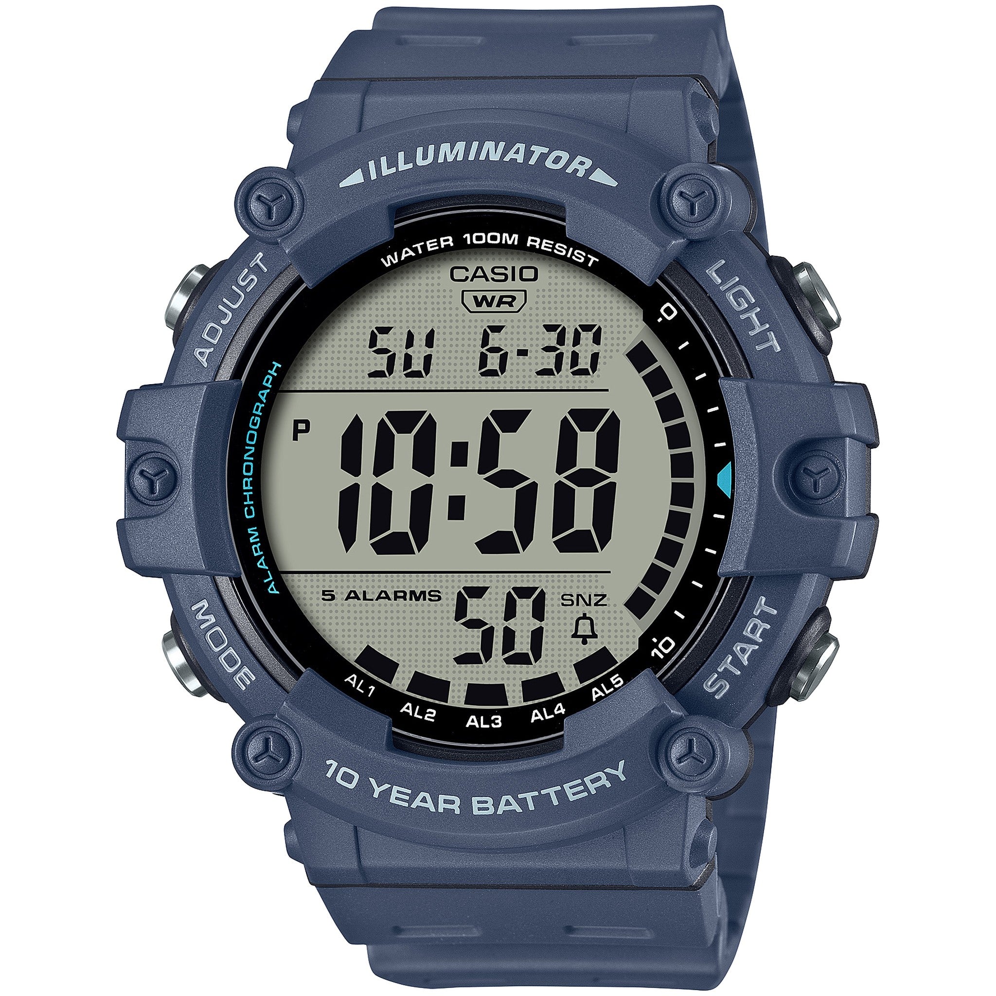 Montre Casio Homme AE-1500WH-2A Quartz Digitale Bleu Noir