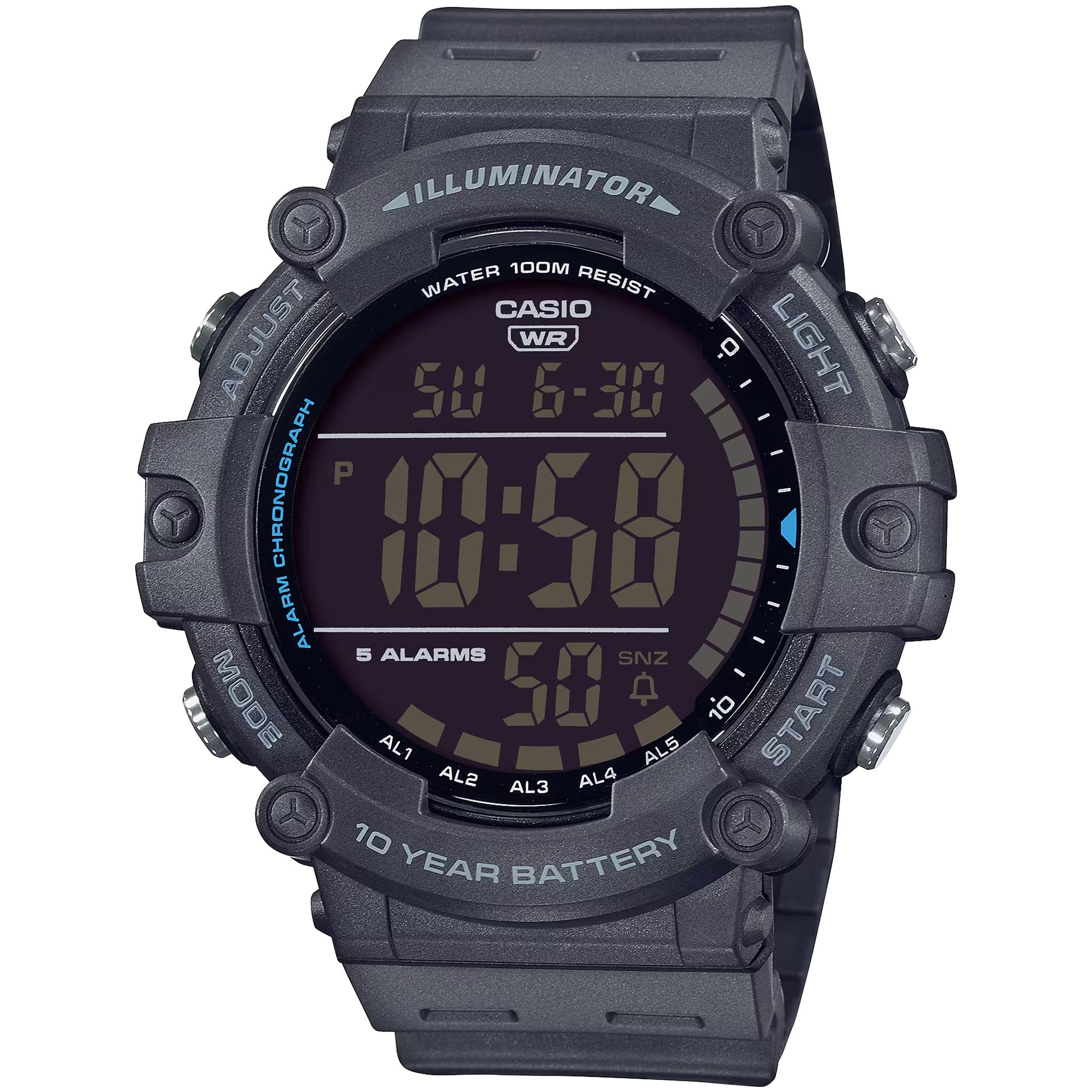 Montre Casio Homme AE-1500WH-8B Quartz Digitale Gris Noir