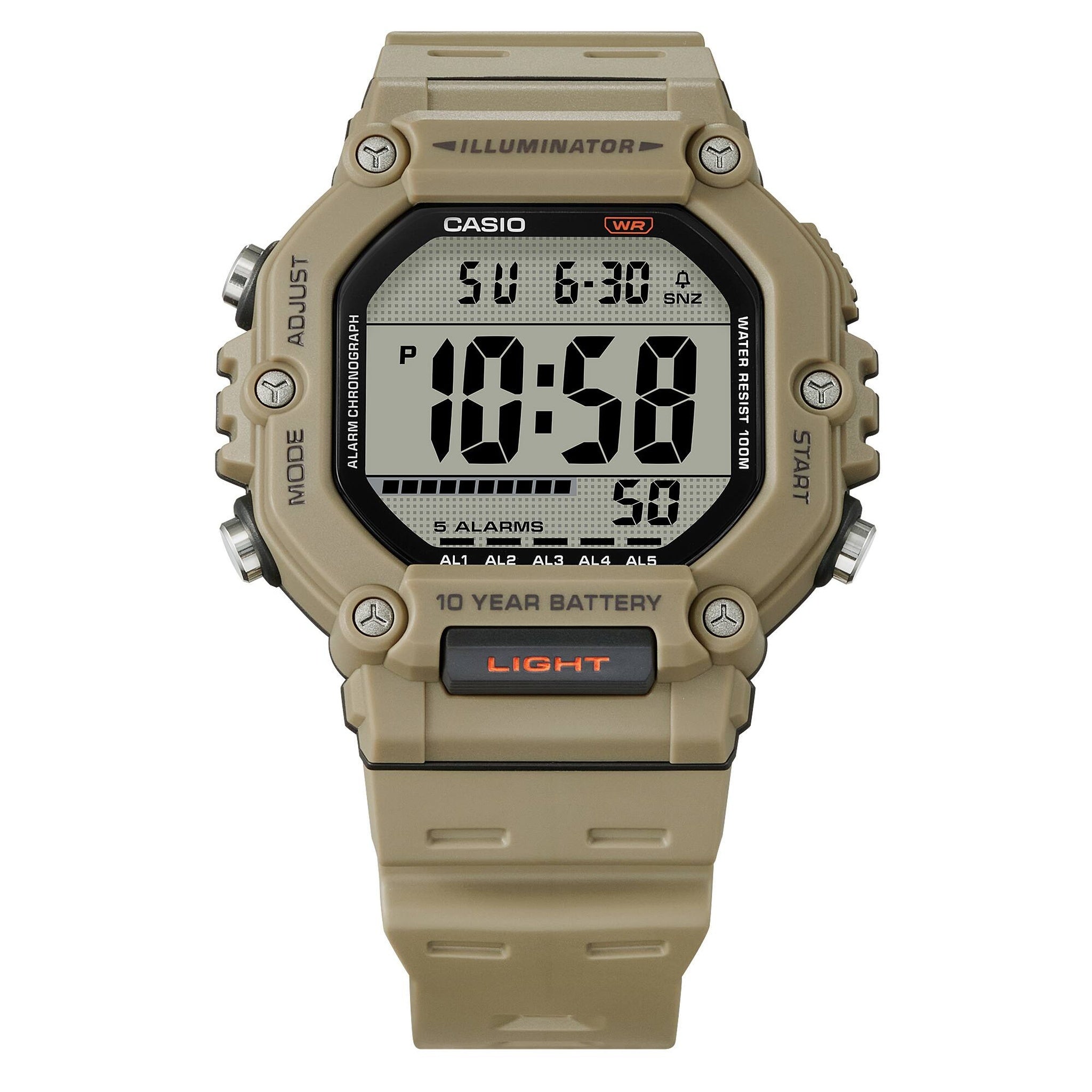 Montre Casio Homme AE-1600H-5A Quartz Digitale Marron Noir
