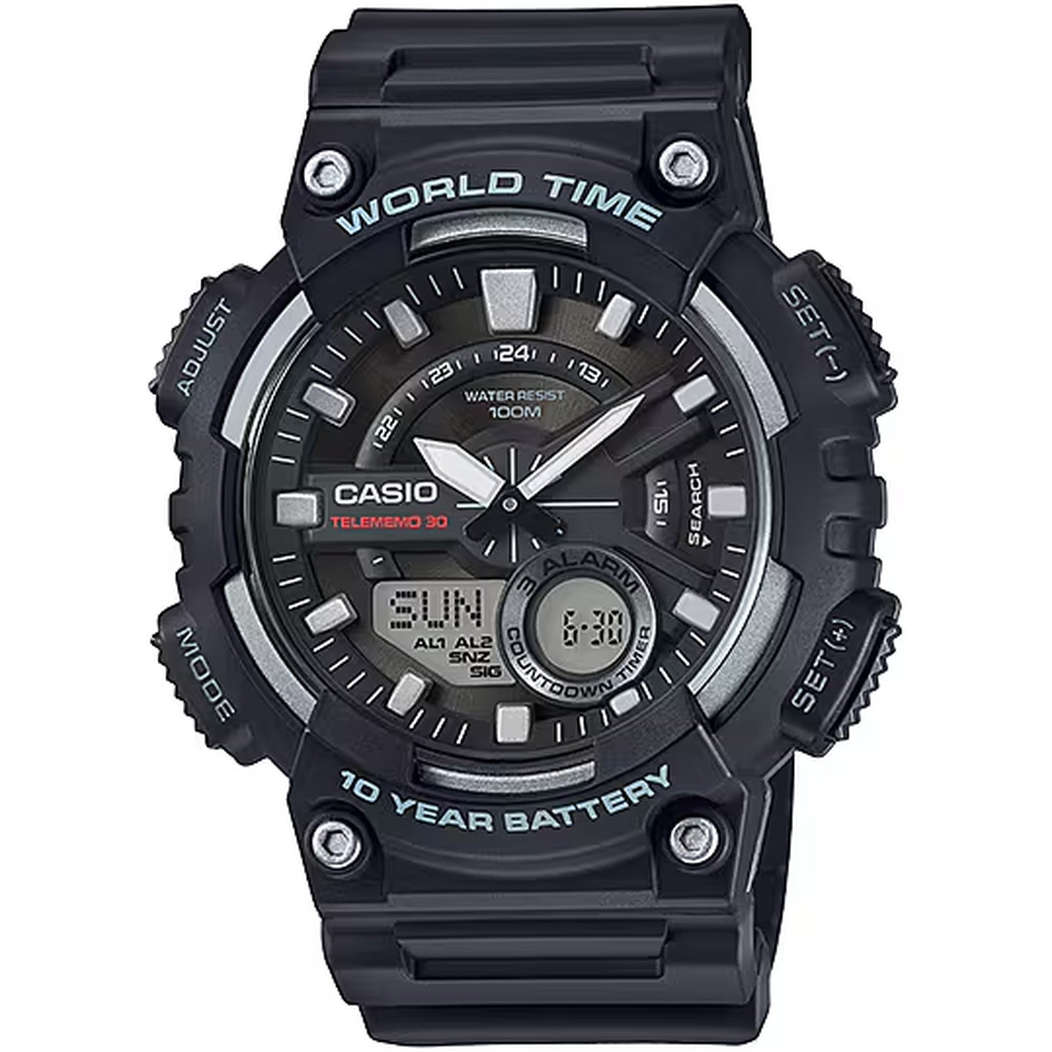 Montre Casio Homme AEQ-110W-1A Quartz Analogique / Digitale Noir